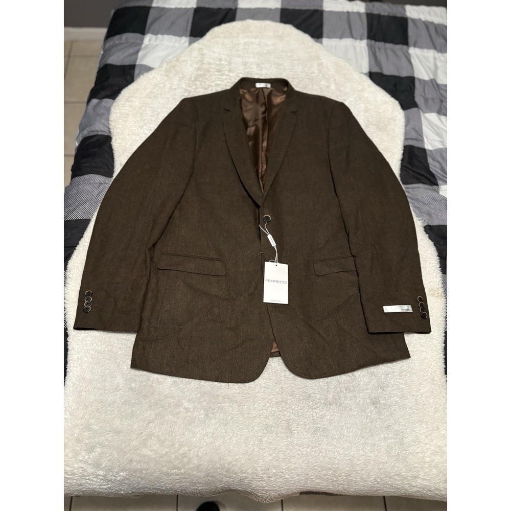 Ferrecci Men's Brown Sport Blazer Jacket Size 46R 2 Button NWT